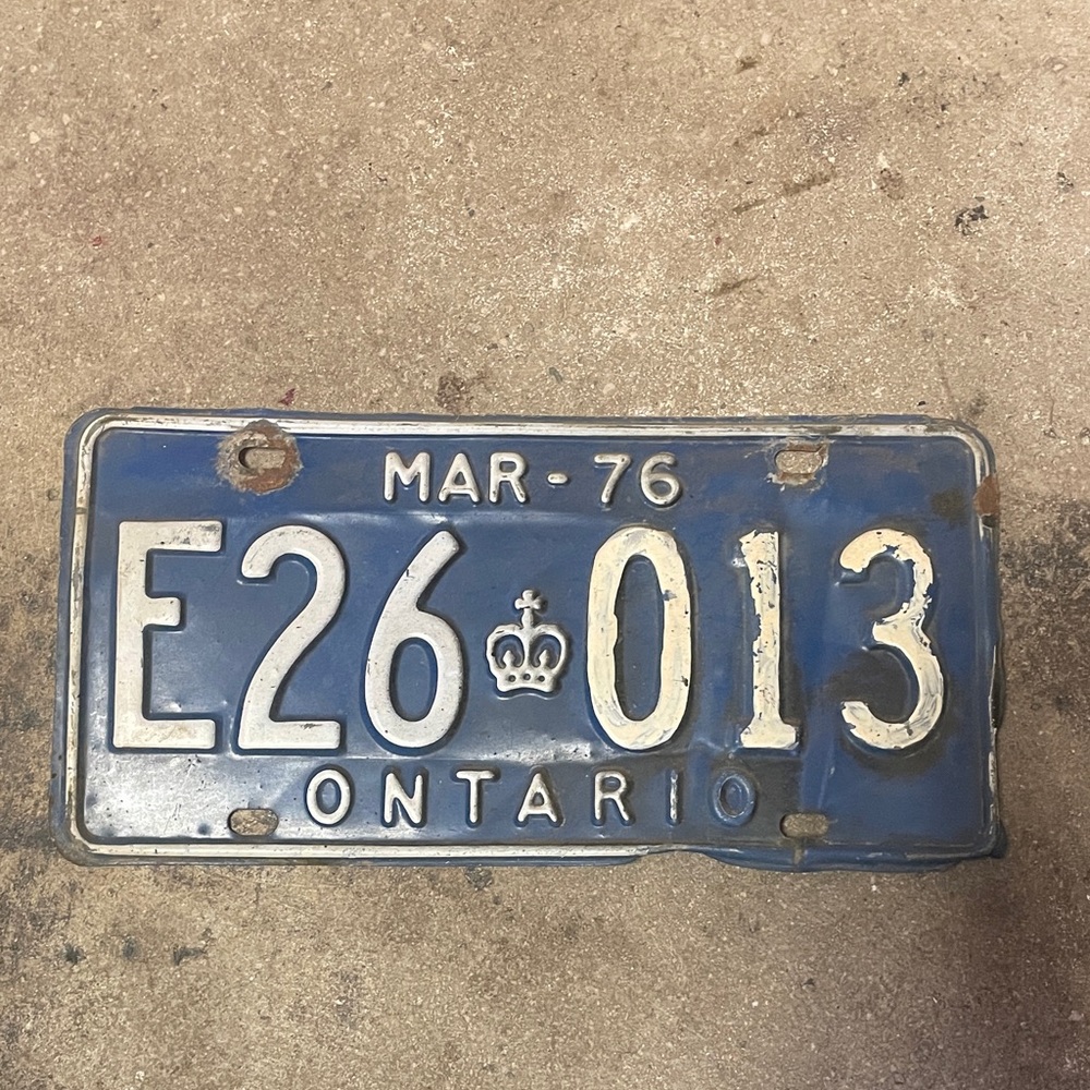 Vintage Ontario License Plate